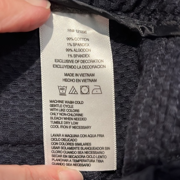 NWT ABS Allen Schwartz Women’s Navy Textured Ankle Pants Size 12P - Picture 4 of 8